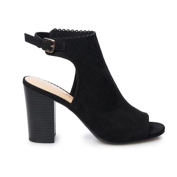 LC Lauren Conrad Shoes - LC Lauren Conrad Sunstone Black Sling Back Heeled Booties Women's Size 9.5
